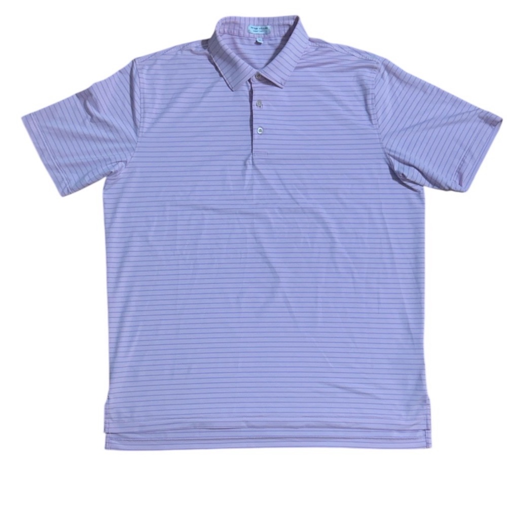 PETER MILLAR Pink Striped Polo Shirt